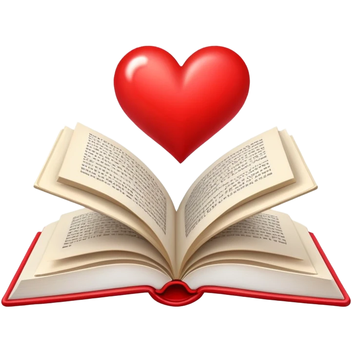 open book with red heart in the middle emoji