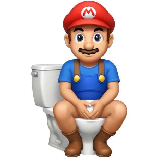 Mario on the toilette emoji