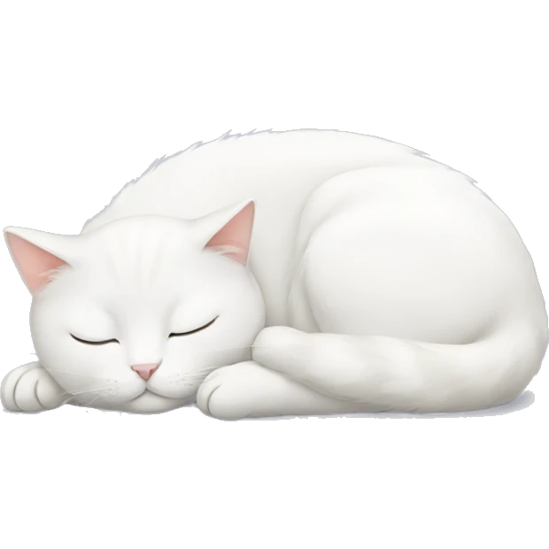 White cat sleeping  emoji