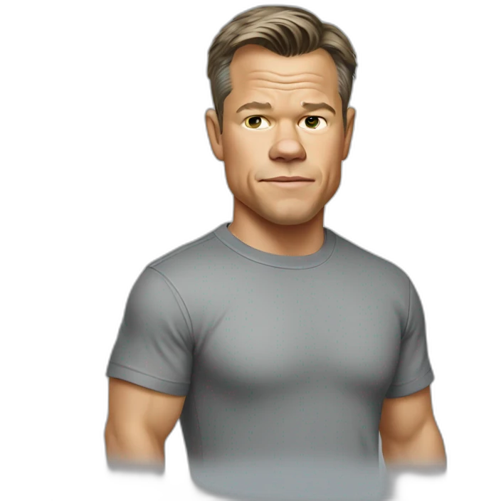 matt-damon cartoon wearing shirt emoji