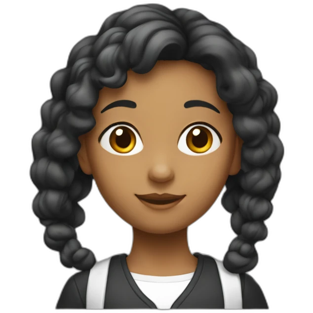 menina branca de cabelo preto, perdida emoji