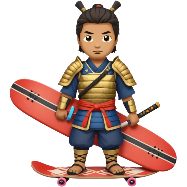 samurai hold skateboard  emoji