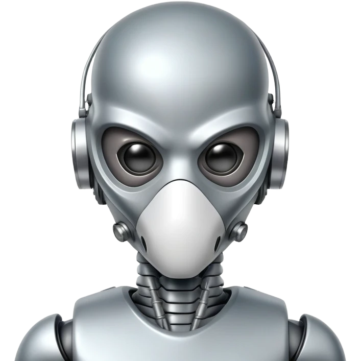 robot alien wearing medical mask emoji