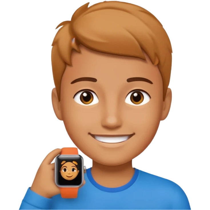 Young person wearing a smartwatch emoji