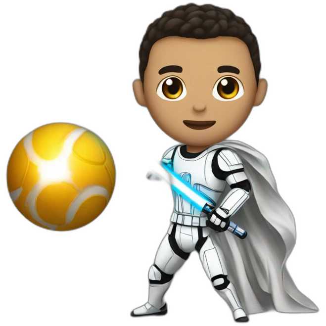 Ronaldo with a lightsaber emoji