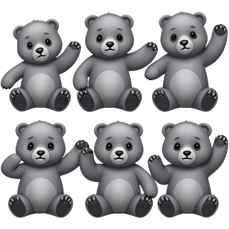Crea varios osos perezosos de color gris en distintas poses  emoji