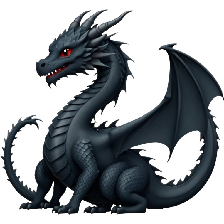 iOS emoji, minimal dragon symbol, dark fantasy, line icon emoji