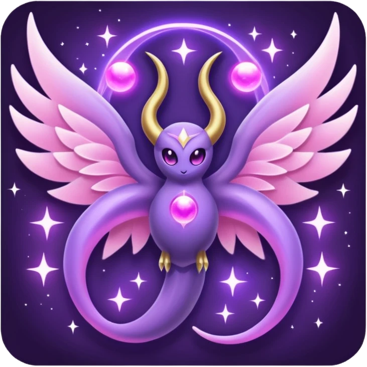 Pokemon legendary purple and pink lunala emoji