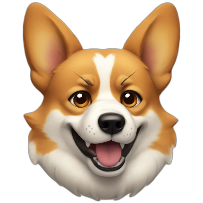Mad corgi head angry emoji