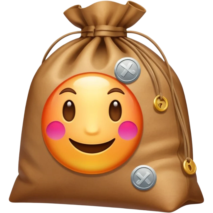 gradient coins inside a brown bag emoji