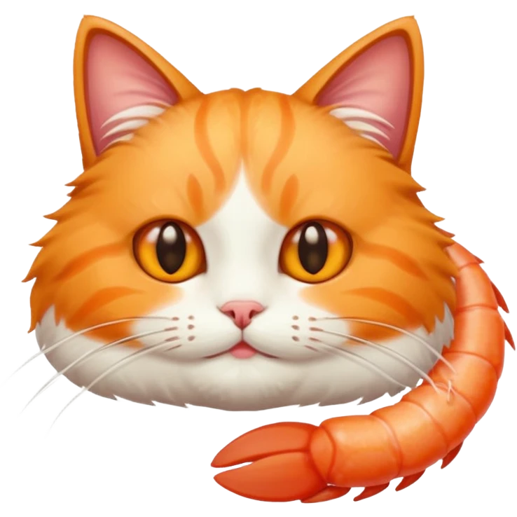 A un gato con cuerpo de gamba emoji