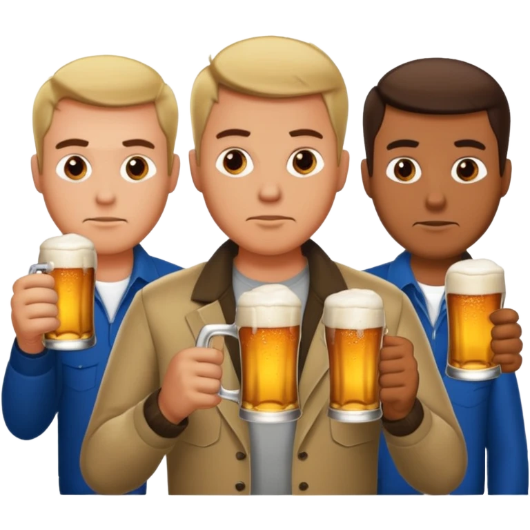 Drinking 100 beers with the boys with serious faces emoji