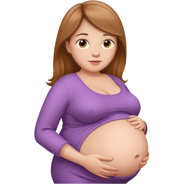 heavily pregnant woman with extremely large overdue belly emoji