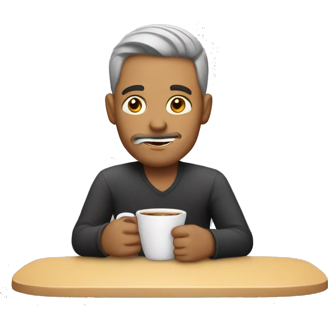 Man drinking cafe emoji