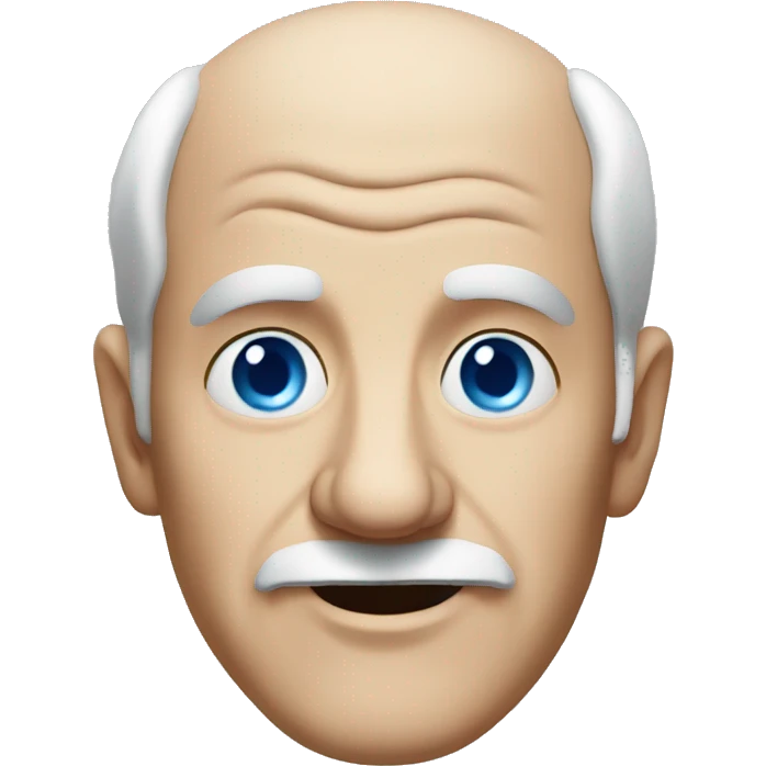 Not bald old man with blue eyes portrait emoji