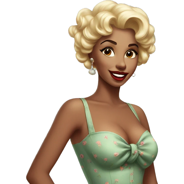 Beautiful realistic pin-up emoji