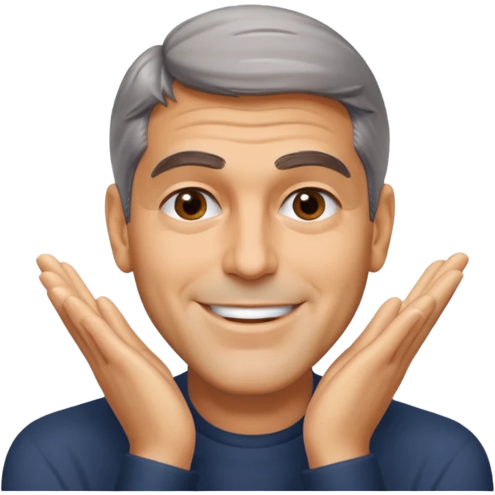 George clooney hand on face emoji