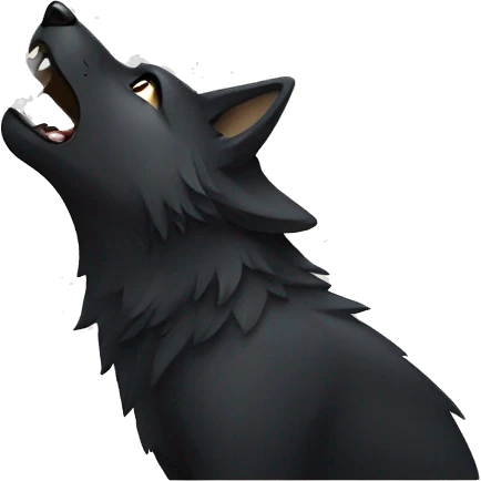 Black wolf howling  emoji