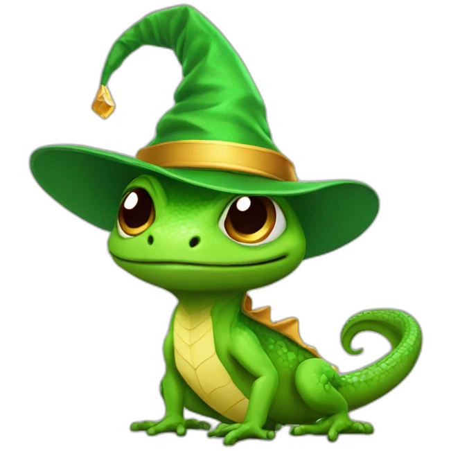 lizzard with wizard hat emoji