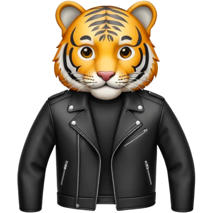 tiger in stylish leather jacket emoji