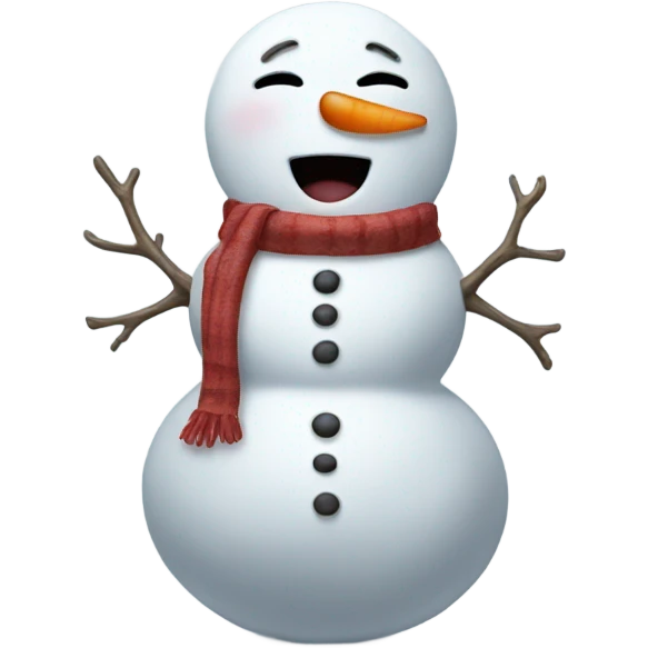 The snowman mixed with the crying emoji emoji