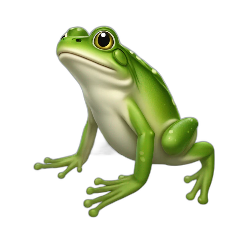 Une grenouille  sur un dauphin emoji