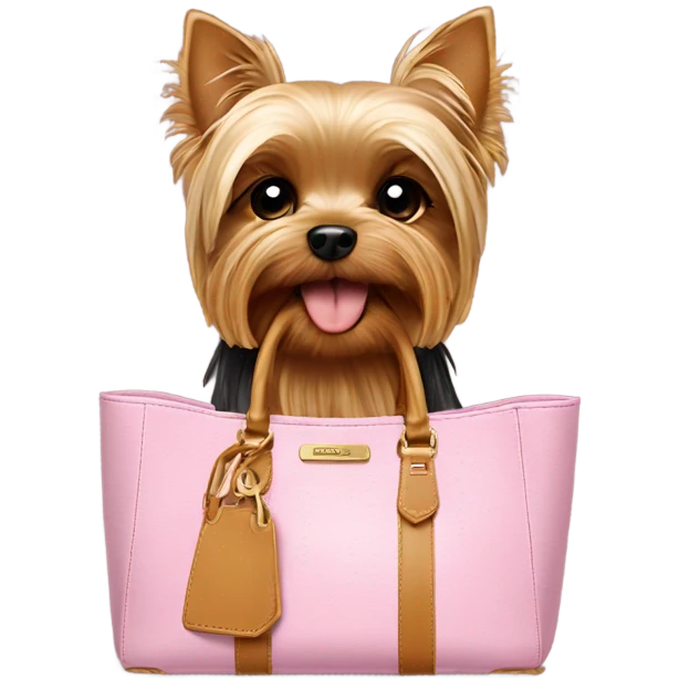 Yorkie with Birkin handbag  emoji