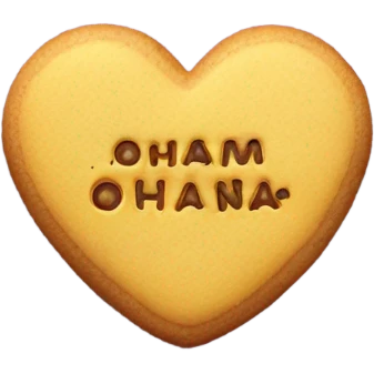 Yellow cookie heart with ohana emoji
