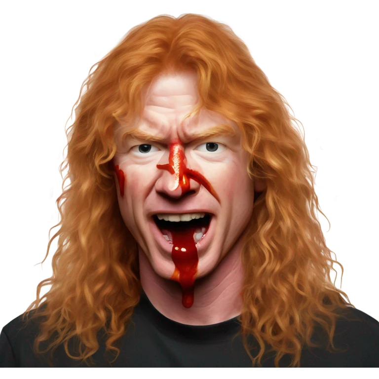 dave mustaine with ketchup on his face emoji