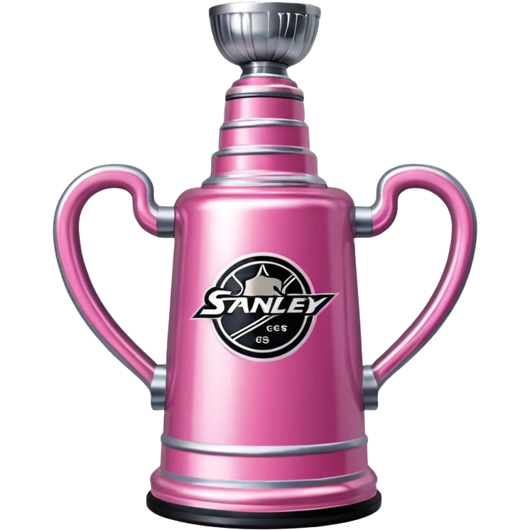 Un vaso stanley rosa emoji