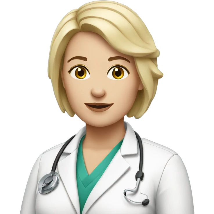  physician white woman short hair emoji