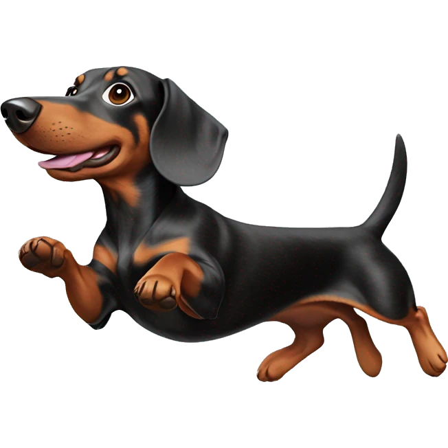 Dapple dachshund flying emoji