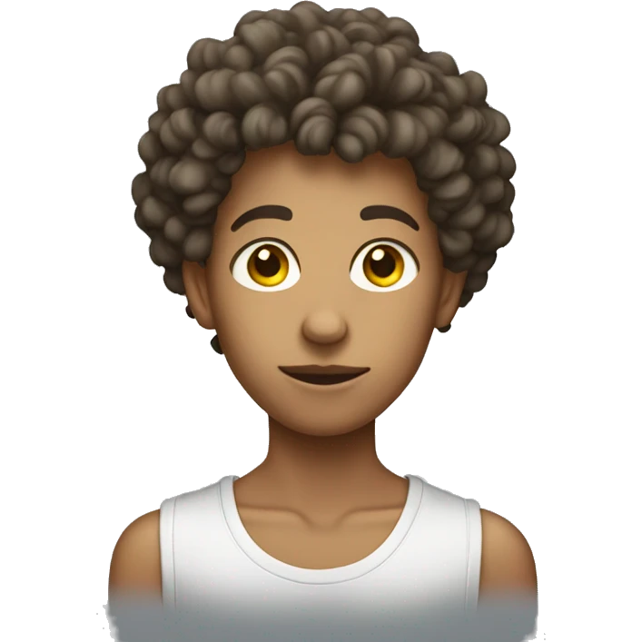 Skinny teenager with perm emoji