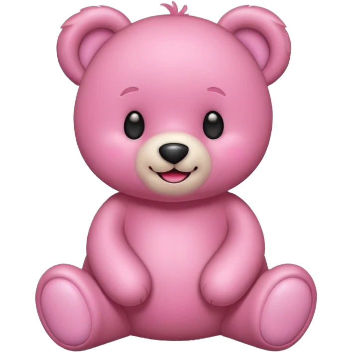 pink teddy bear, smiling and adorable, apple style emoji emoji