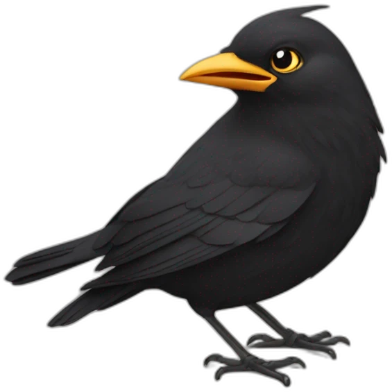 Crazy blackbird emoji