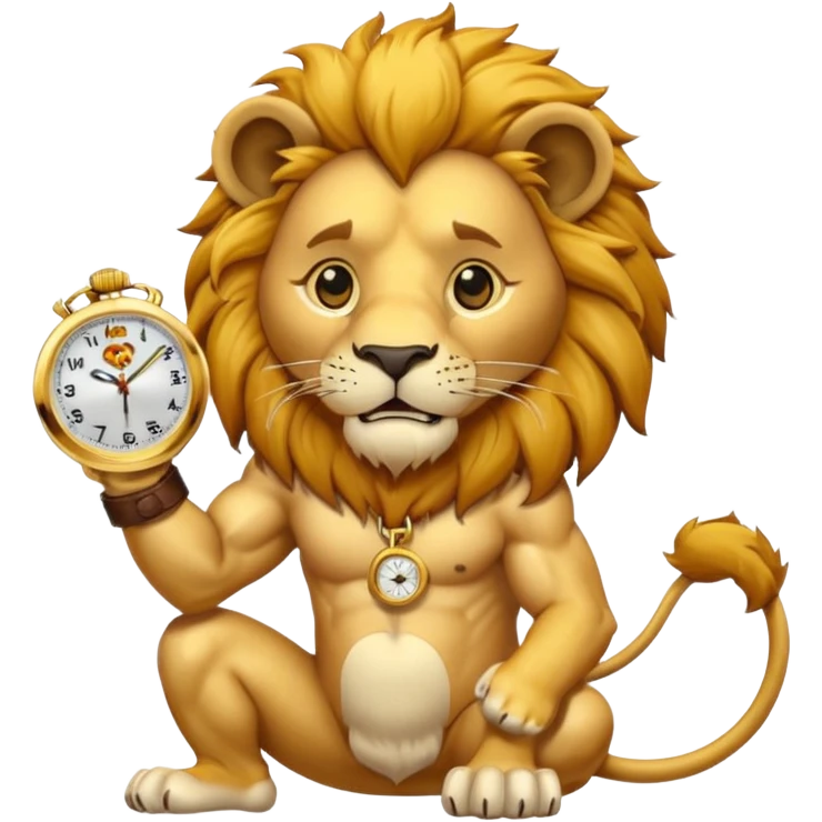 Lion eat Watch  emoji