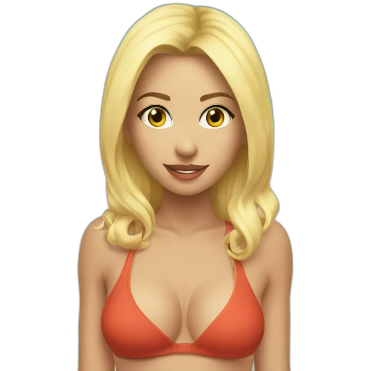sexy blonde in swimsuit bottom emoji