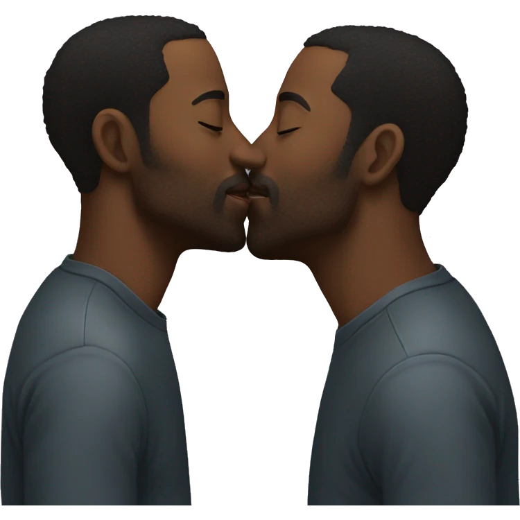 Two black men kissing emoji