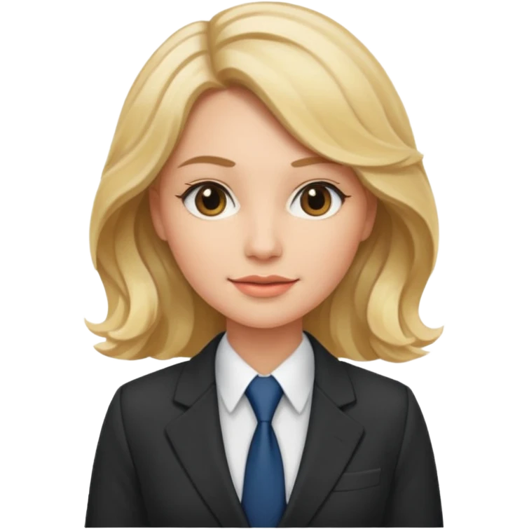 woman wavy blonde with suit emoji