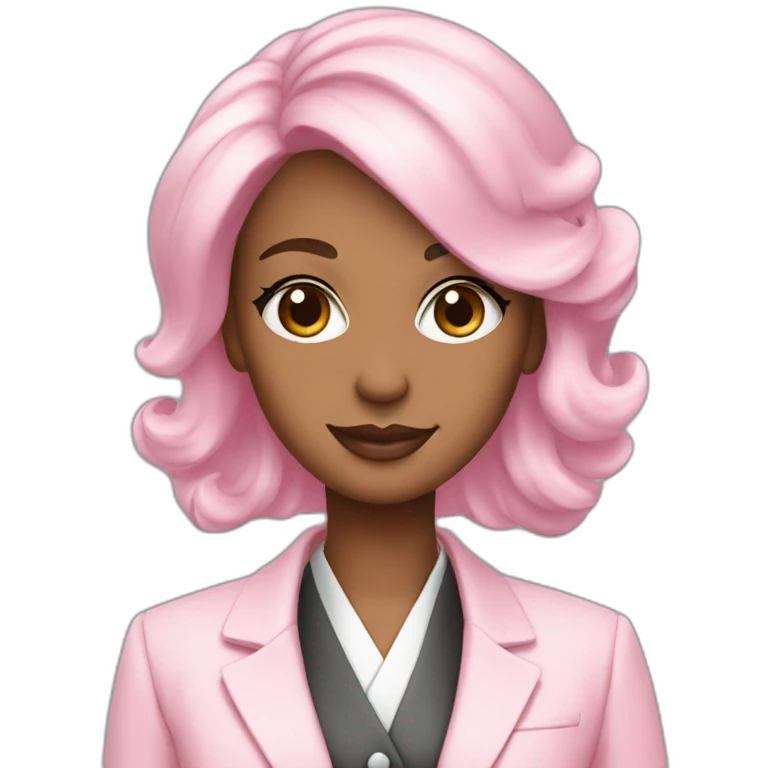 cosmetologist avatar dressed in pastel pink American suit emoji