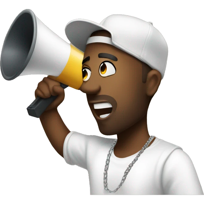 rapper with a megaphone emoji