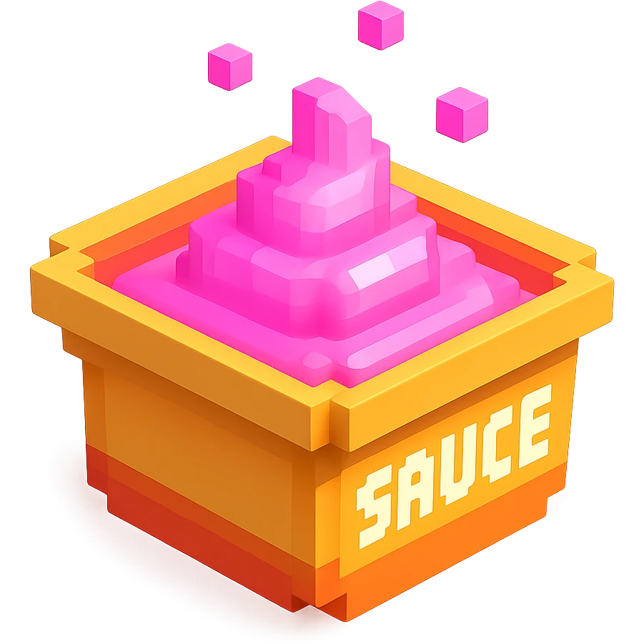 сделай соус из фастфуда розовый светящийся, no background  emoji