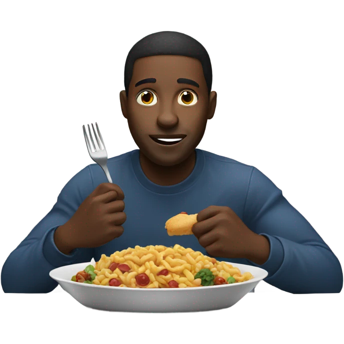 Black man eating food emoji