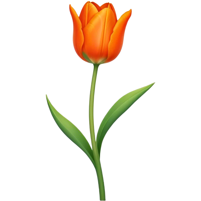 single Orange Tulip, straight stem emoji