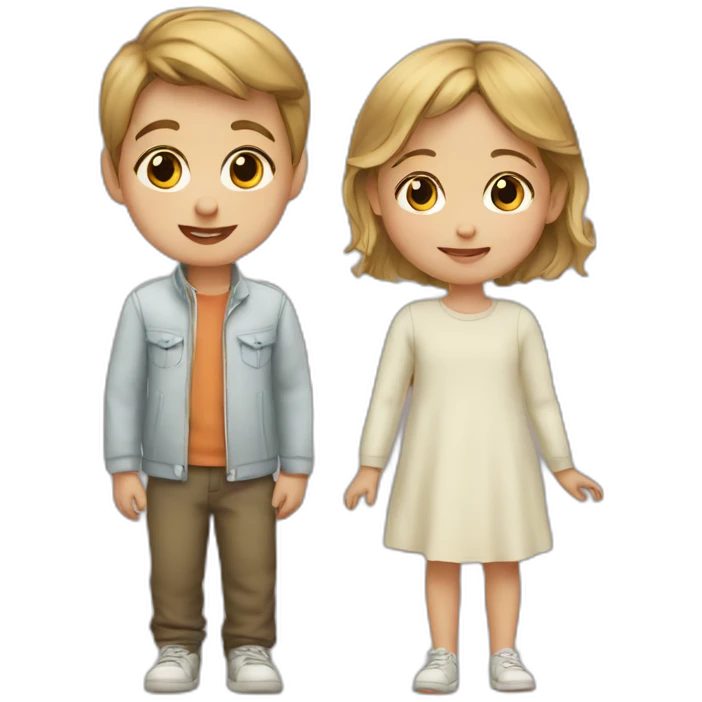 Toddler brother and sister emoji