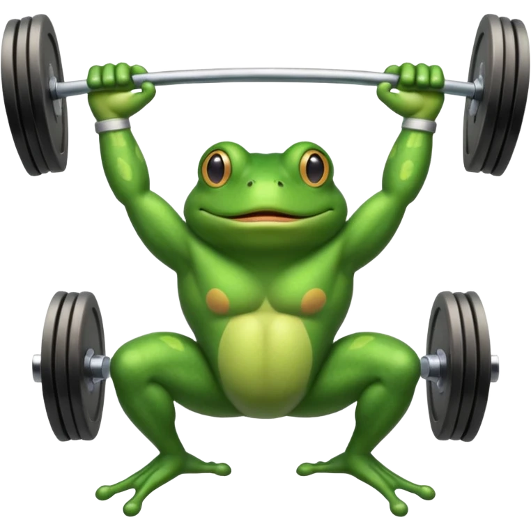 weightlifting frog emoji