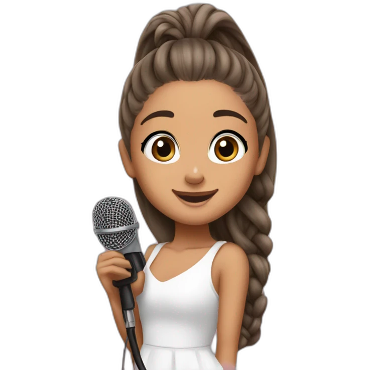 Ariana grande with mic emoji