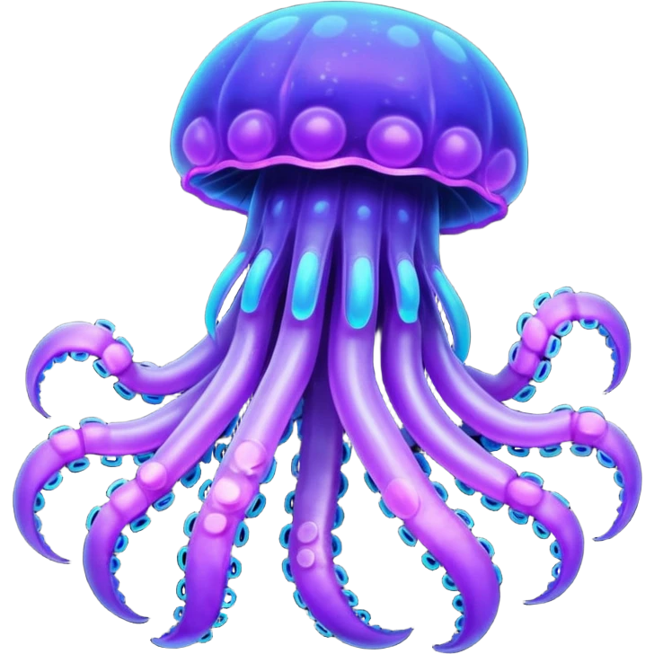 Neon glowing jellyfish-crab-squi emoji
