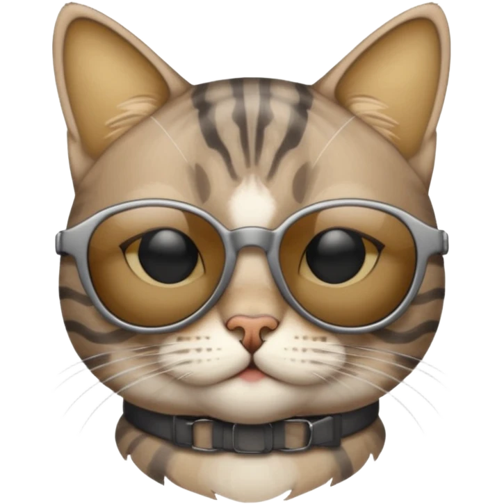 Grey tabby cat wearing sunglasses  emoji