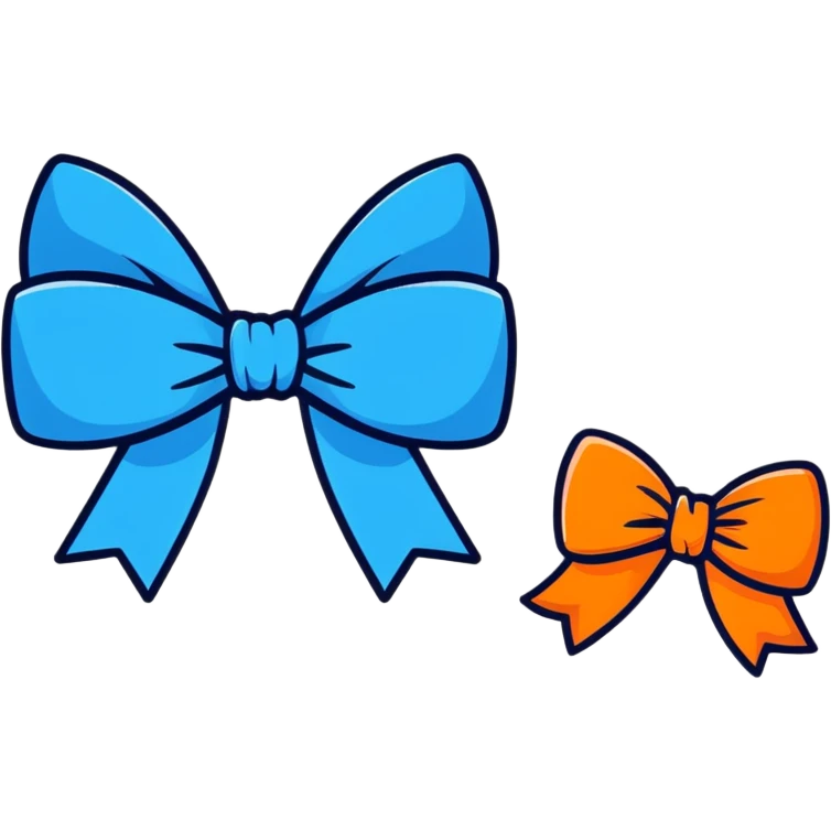 blue bow emoji